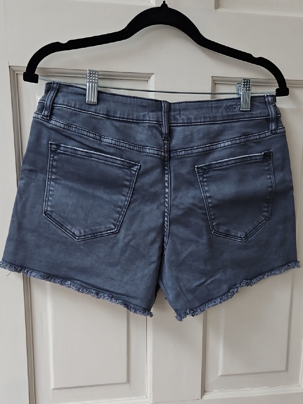 Vigoss Blue Denim Frayed Hem Shorts - Picture 4 of 5